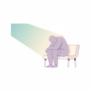 Ilustración de una persona recuperando luz y energía tras un periodo de bajo estado de ánimo