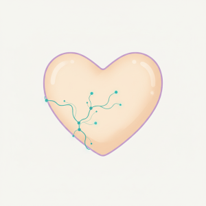 Ilustración de un corazón reparándose, símbolo de trauma y recuperación emocional